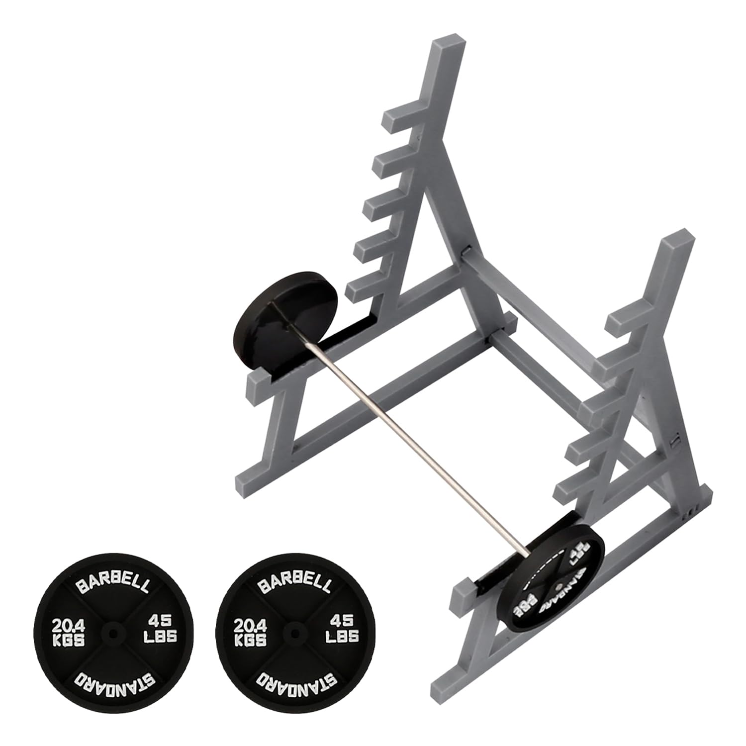 Hopzab Barbell Rack Pen Holder, Mini Gym Squat Rack With Weight Plates For Desk Organisation, Durable Plastic Stationery Tidy, Fun Fitness Decor For Office And Study