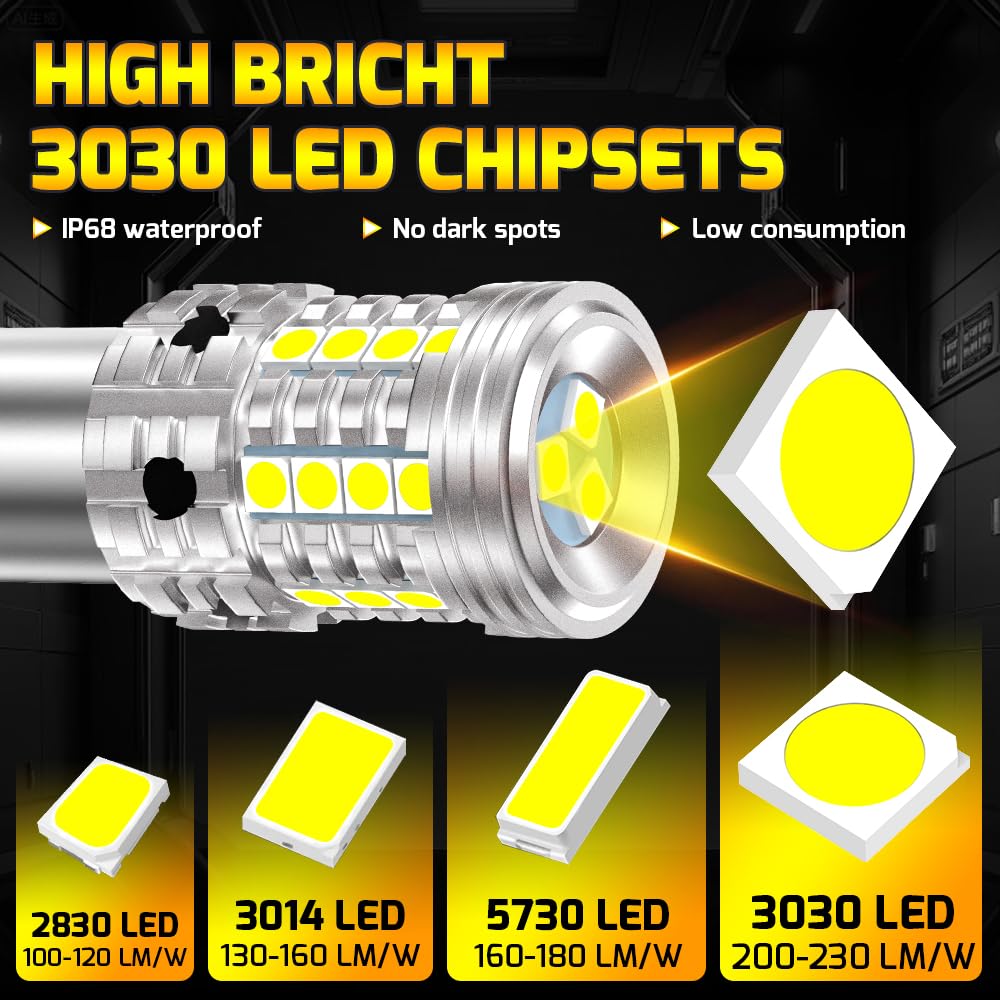 2Pcs lampadine LED 1156 bianche per luci di retromarcia, 7507 P21W BA15S Lampadina Canbus senza errore Anti Hyper Flash Lampadina di ricambio per luci di retromarcia 12-24V 27SMD 28W 4000LM