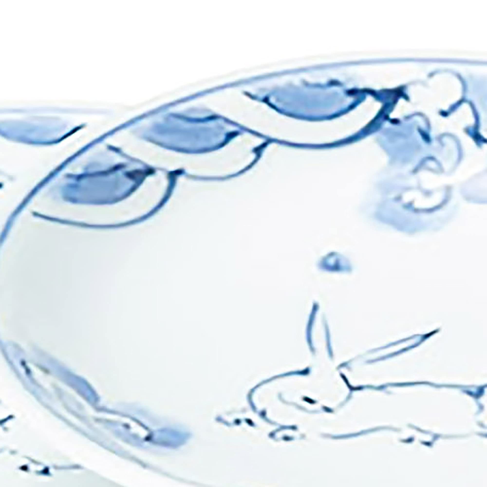 染付 波兎 文様 四方皿 陶器 骨董 和食器 波と兎のデザイン 四角い皿