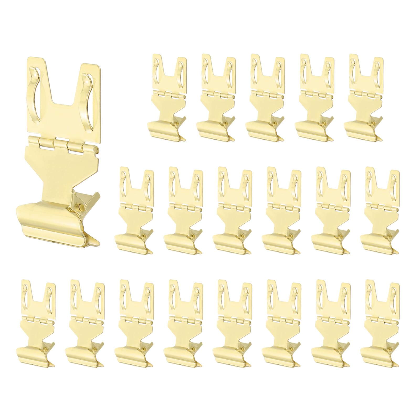 PATIKIL 20Pcs Metal Sign Clips, Rotatable Sign Holder Stand Clips Label Display Rack Merchandise Price Tag Clamps for Supermarket Retail Display, Gold Tone