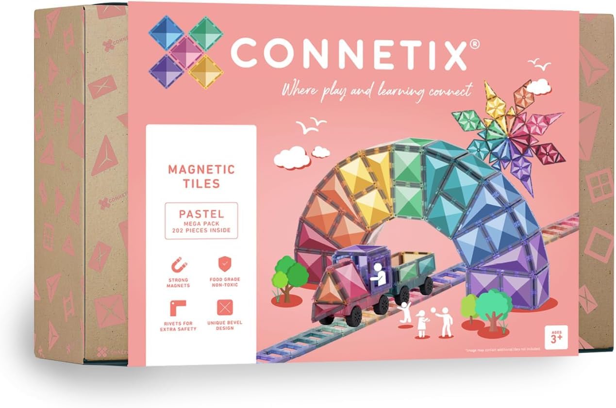 CONNETIX Magnetbausteine Pastell Megapackung, 202 Stück