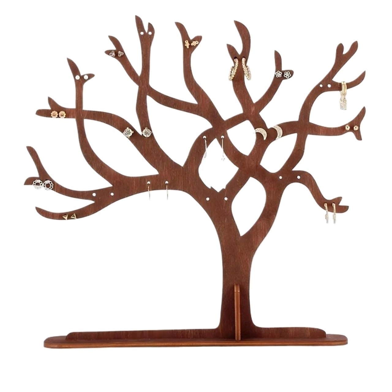 Zymjzbetic Jewellery Tree Jewelry Display Stand Wooden Tree Tower Rack Hanging Organizer For Ring Earrings Necklace