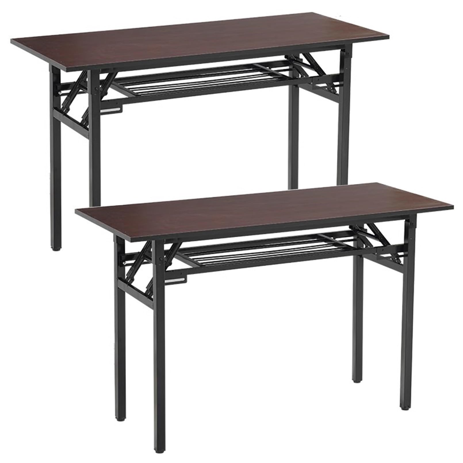 Table de réunion pliante avec étagère pour bureau et séminaire rectangulaire