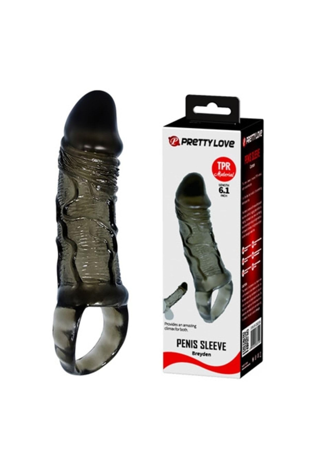 Breyden 16 CM Siyah Zenci Uzatmalı Silikon Penis Kılıfı Dildo