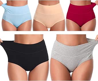 UMMISS Womens Cotton High Waist Underwear