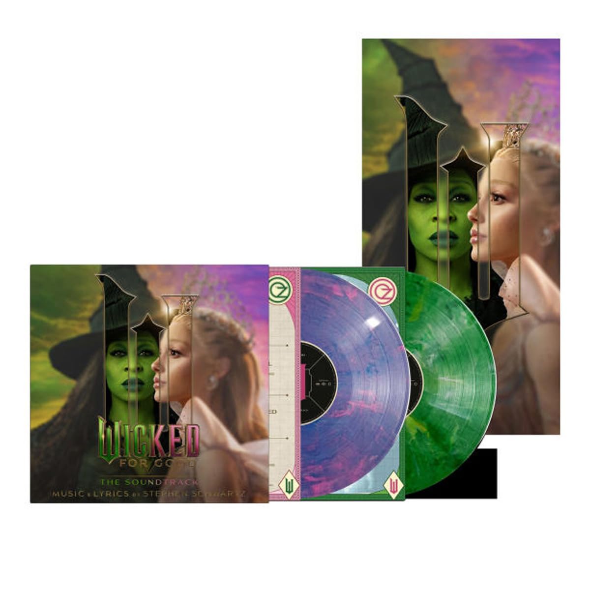 Wicked For Good Original Soundtrack Pink/Blue/Green Marbled
