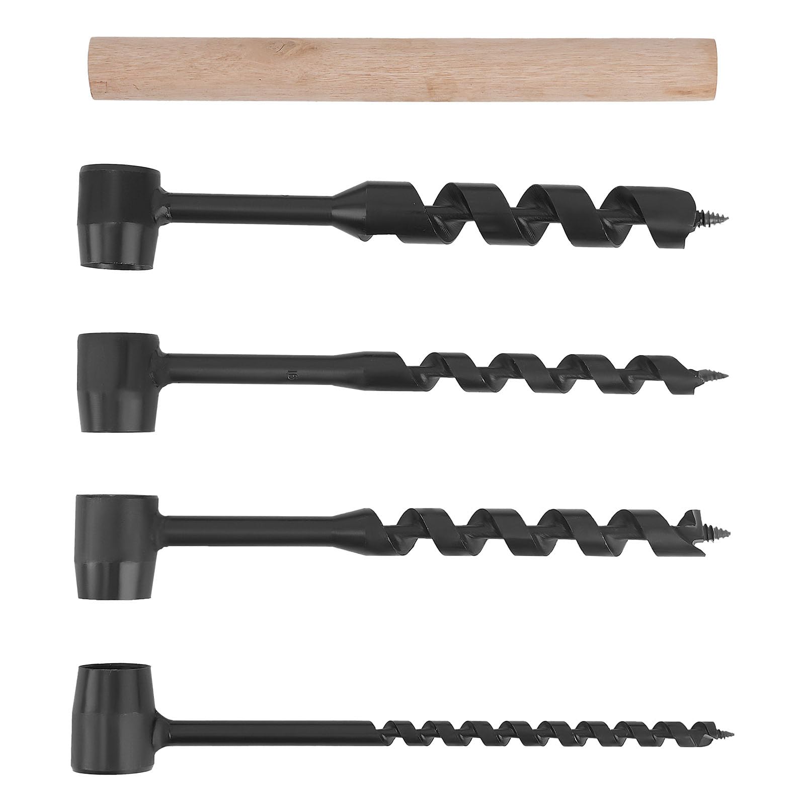 maXpeedingrods 4 Pcs Hand Auger Wood Drill, Bushcraft Gear Hand Auger Drill Survival Tools Scotch Eye Wood Auger Hand Drill Bushcraft Auger Tool for Camping, Outdoor, Hiking, Woodworking
