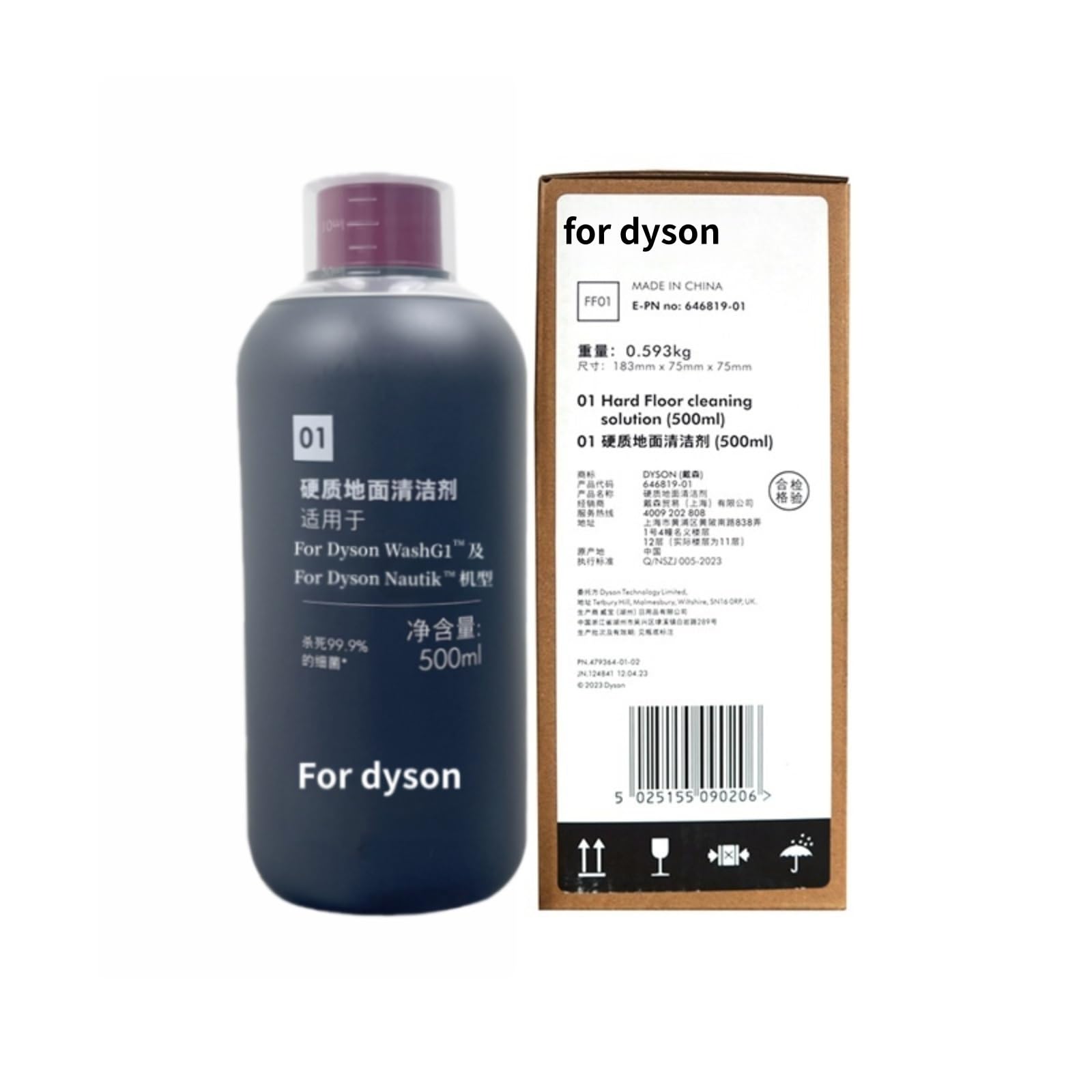 Limpiador De Pisos Multisuperficie De 500 Ml Compatible Con Dyson WashG1/Nautik Aspiradora En Seco Y Húmedo