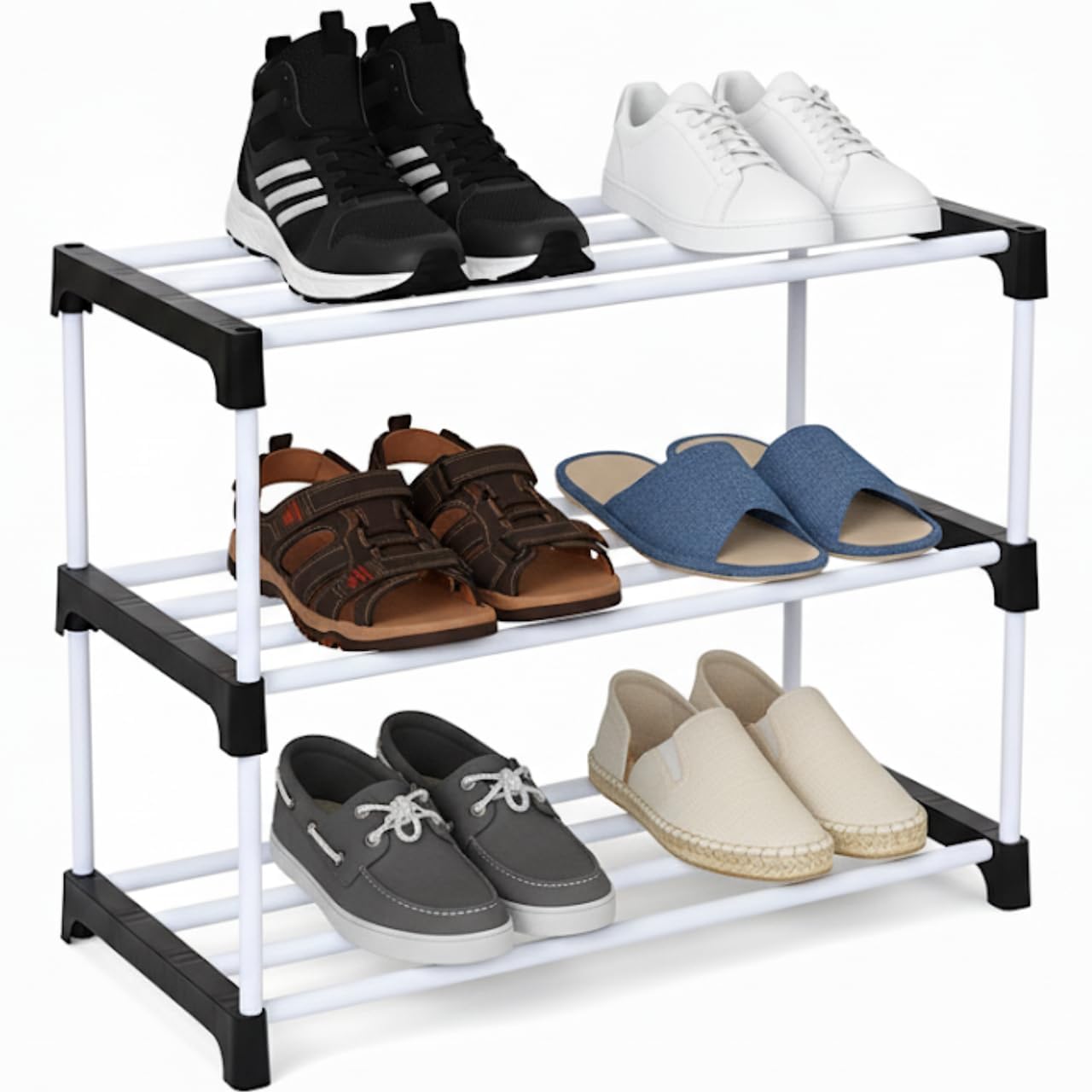 6 Layer Multipurpose Shoe Rack Organizer | Premium Plastic Storage Shelf for Shoes, Clothes & Books | Space Saving Stand for Home 2
