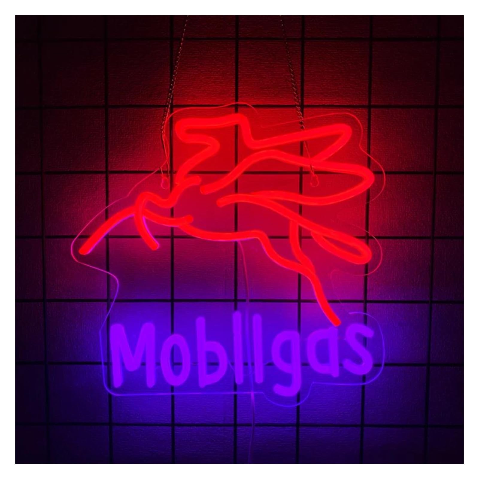 LEMST Signs Lamp Mobilga Neon Sign,USB Power Supply with Switch, Used for Man Caves, Garages, Auto Repair Wall Decor 31cmх32cm
