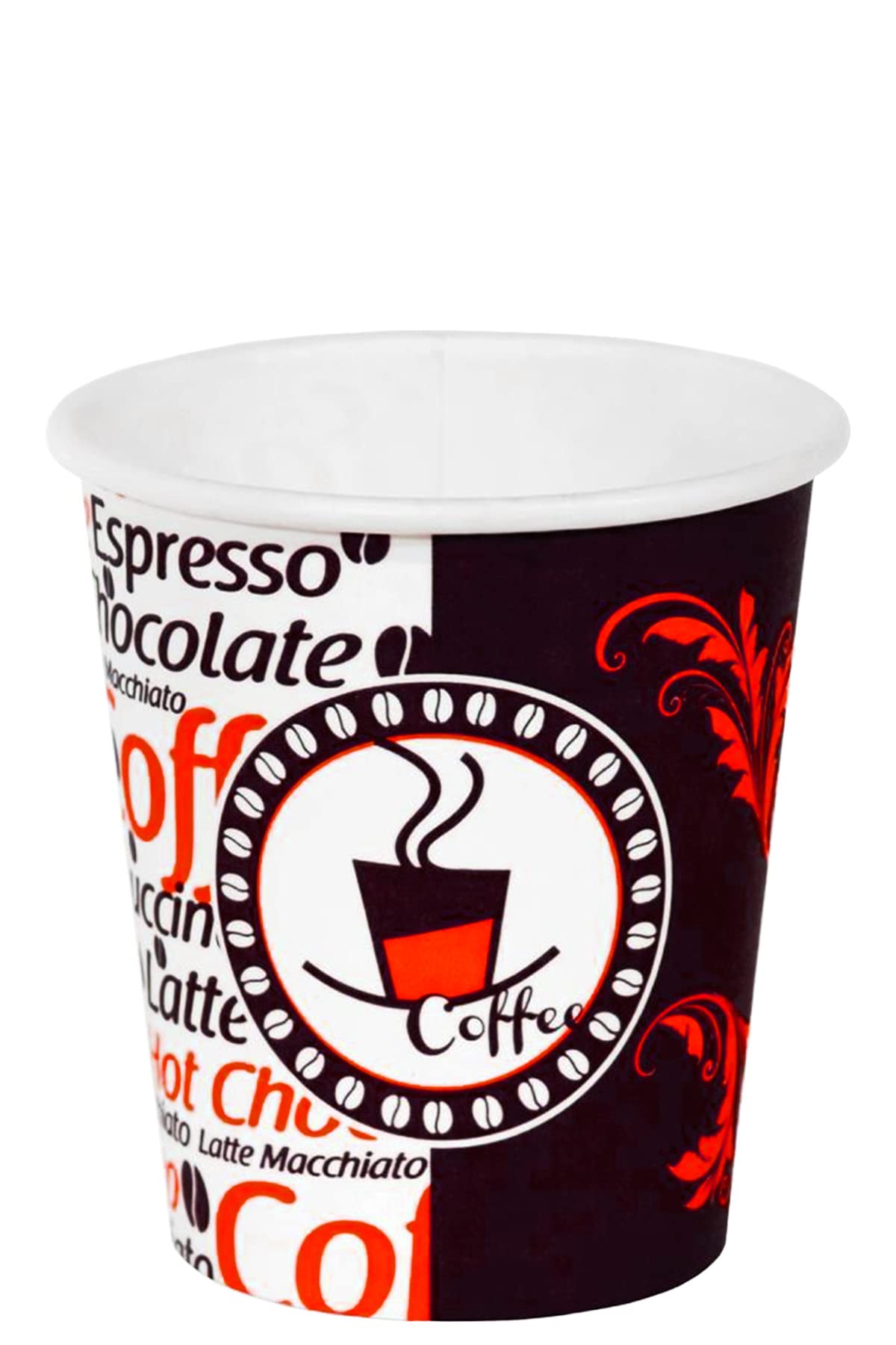 8 Oz Desenli Kalın Karton Bardak, 250 ml Kağıt Bardak Çay ve Latte Kahve için 80 Adet (250, Mililitre)