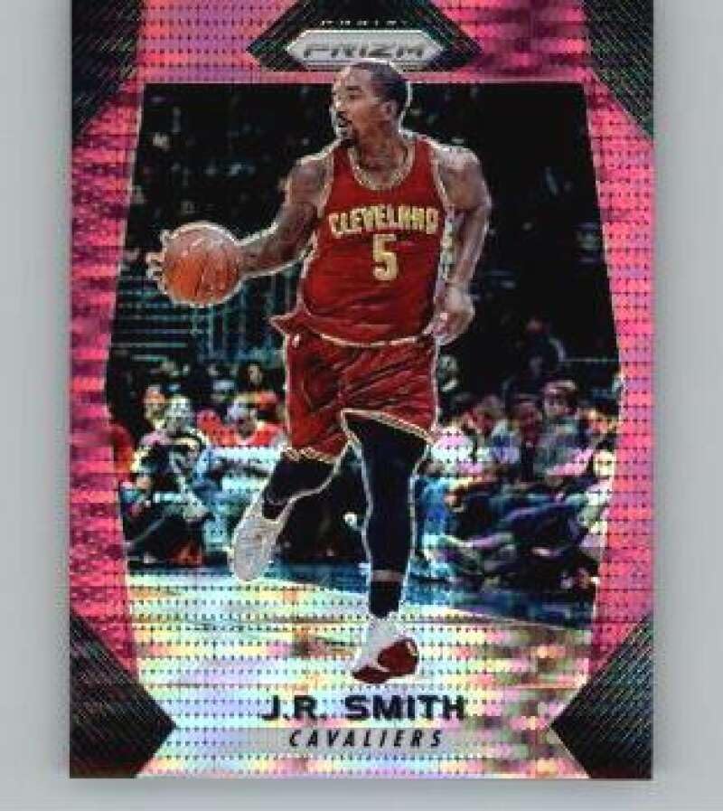 2017-18 Panini Prizm Prizms Pink Pulsar #198 J.R. Smith 42 Cleveland Cavaliers NBA Basketball Trading Card