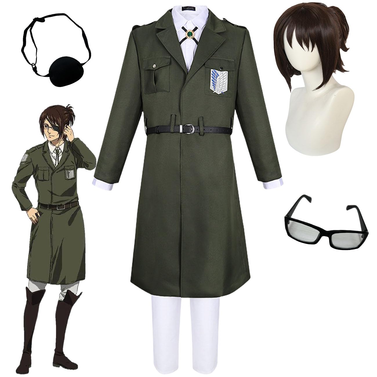 進撃の巨人 コスプレ衣装フルセット　ハンジ Amazon.co.jp: [YAYANA]ハンジ・ゾエ/Hange Zoëコスプレ 仮装 ステージ