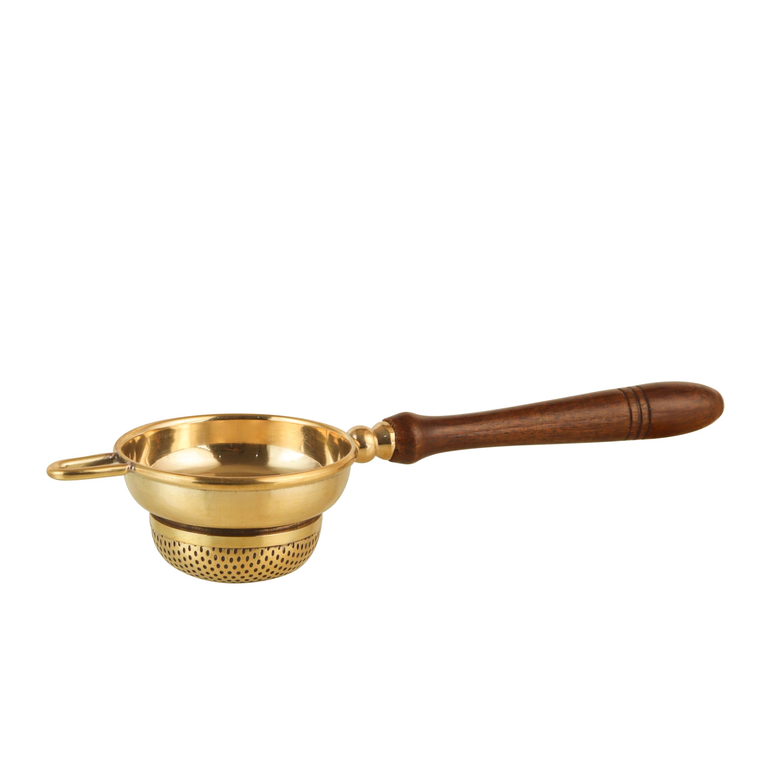 Handcrafted Brass Tea Strainer - Fine Mesh & Handle -2