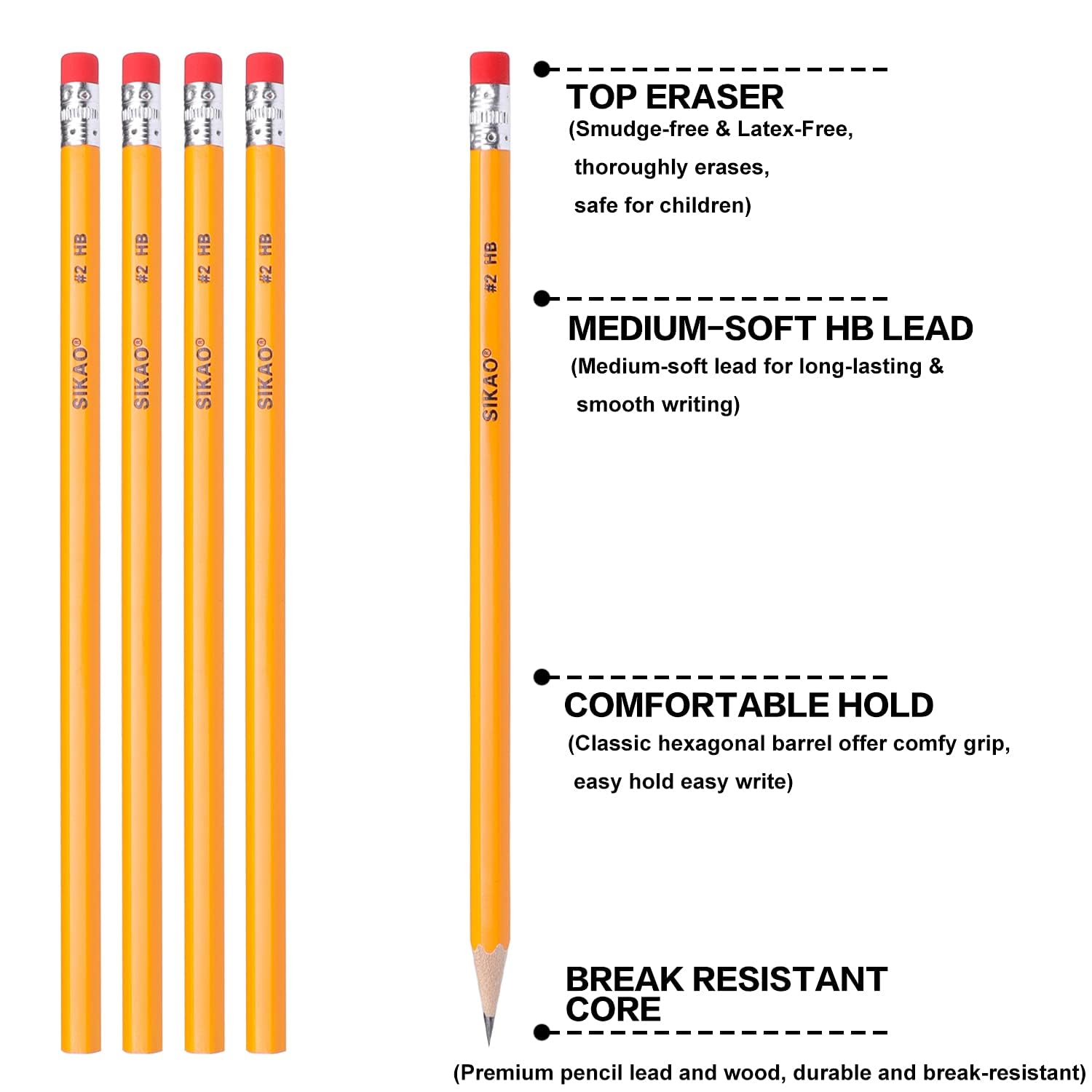 Snapklik Sikao Number 2 Pencils Hb Wood Pencils For Kids