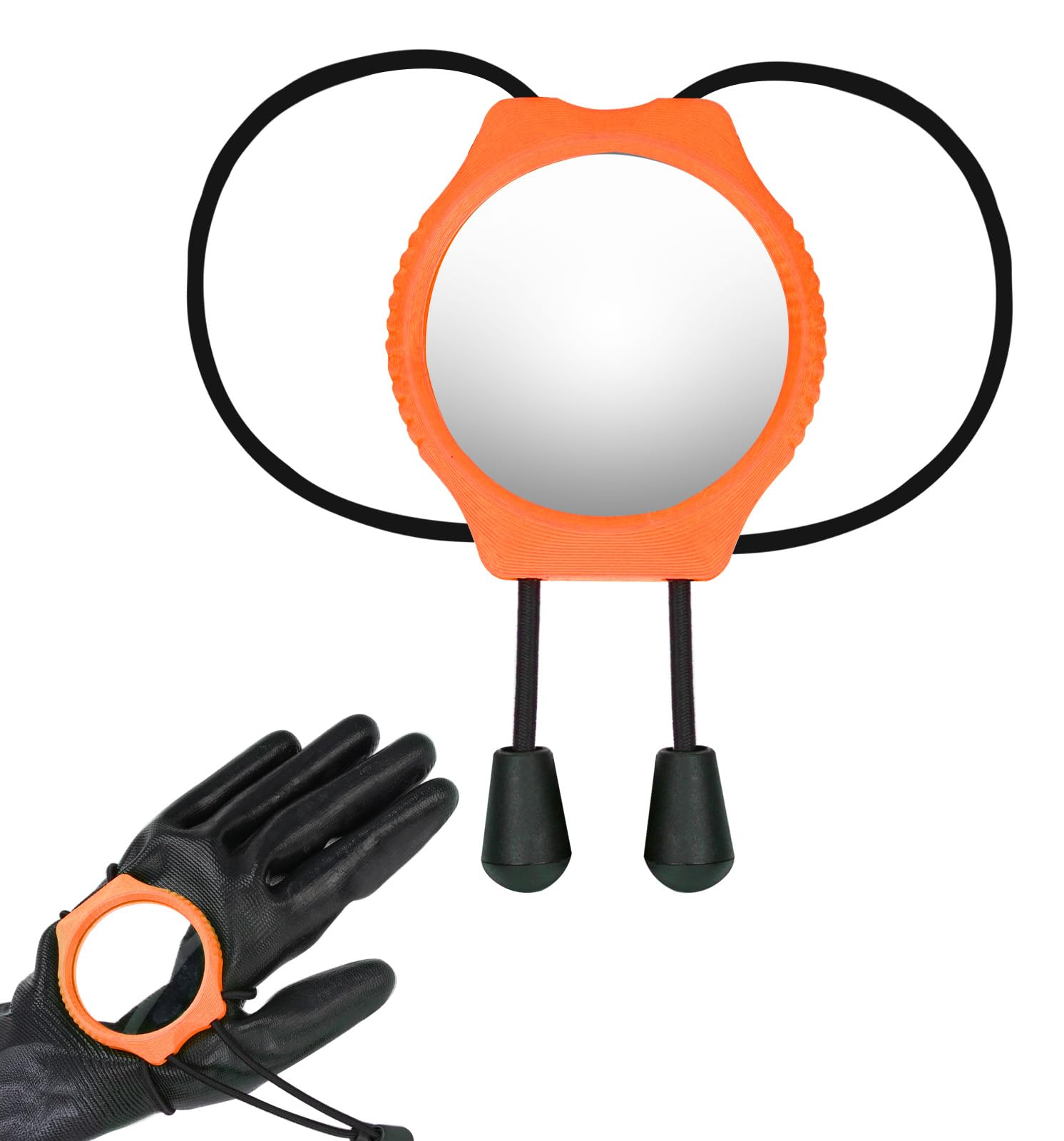 LUAATT 360 Observe Diving Wrist Mirror,Scuba Dive Convex Mirror with Bungee Cord for Enhanced Situational Awareness and Safety(Orange)