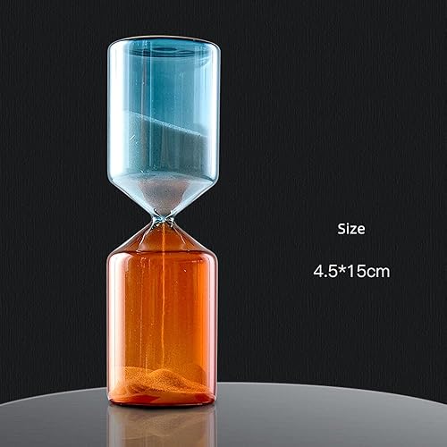 Miniatura 6 de Falytemow Temporizador de arena de vidrio translúcido de doble color para enseñanza de dientes de cepillado de cocina (45 minutos, gotas)