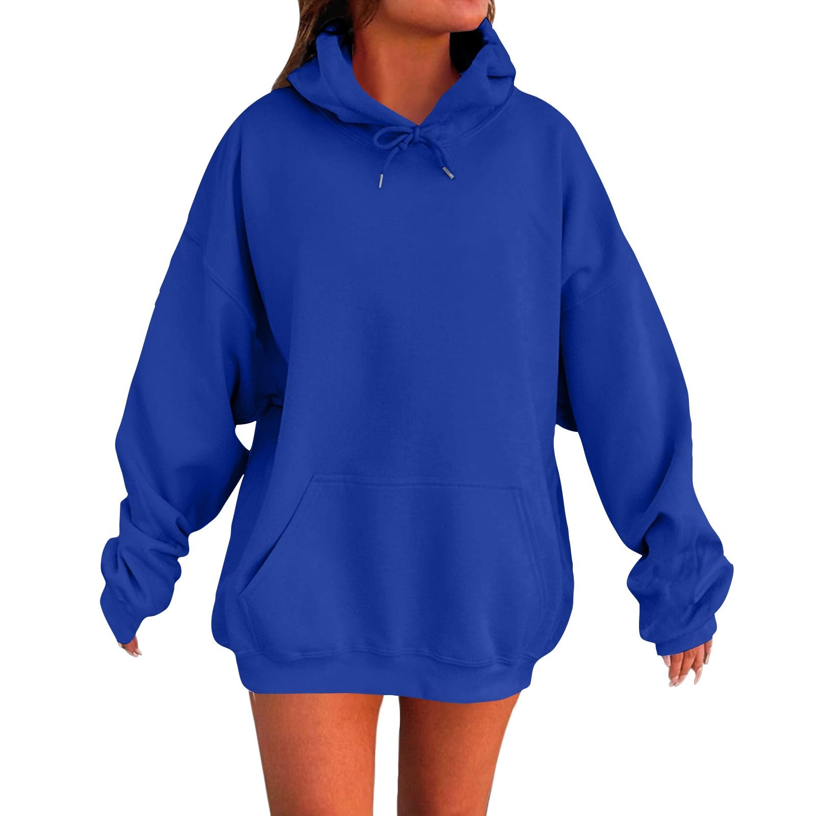 Felpe Con Cappuccio Oversize Da Donna Felpa Con Tasca Pullover Moda Abiti | Vestiti Donna Maglioni Morbido E Comoda Sweatshirt Tinta Unita Tops Cappuccio Con Coulisse Maglione Autunno E Inverno