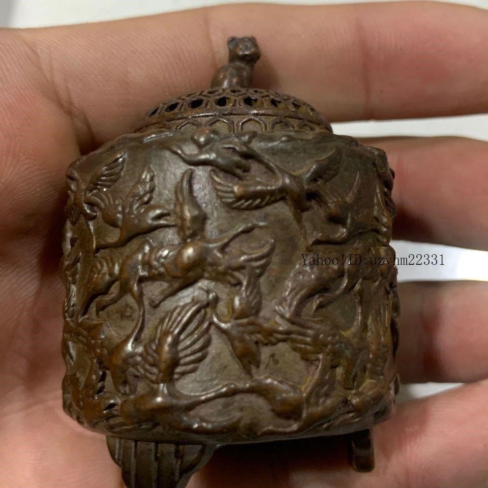 千鶴香炉 茶道具 香道具 工芸品 美術品 置物 銅器 千鶴香炉 茶道具 香道具