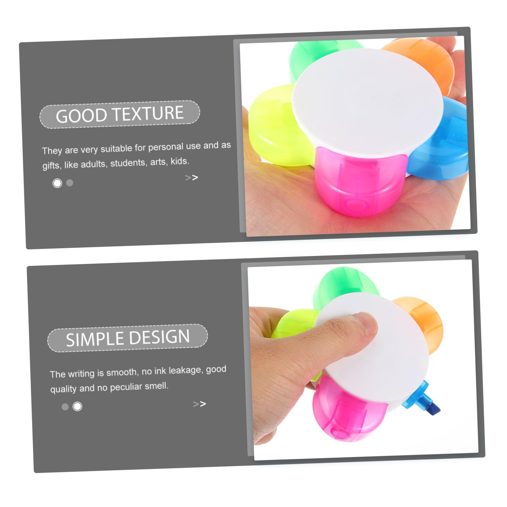 10 Stück Blütenblatt-textmarker Farben Fluoreszierende Schräge Spitze Kleine Handliche Marker für Schule Büro Notizen Ergonomisches Design Platzsparend für Gruppenarbeit