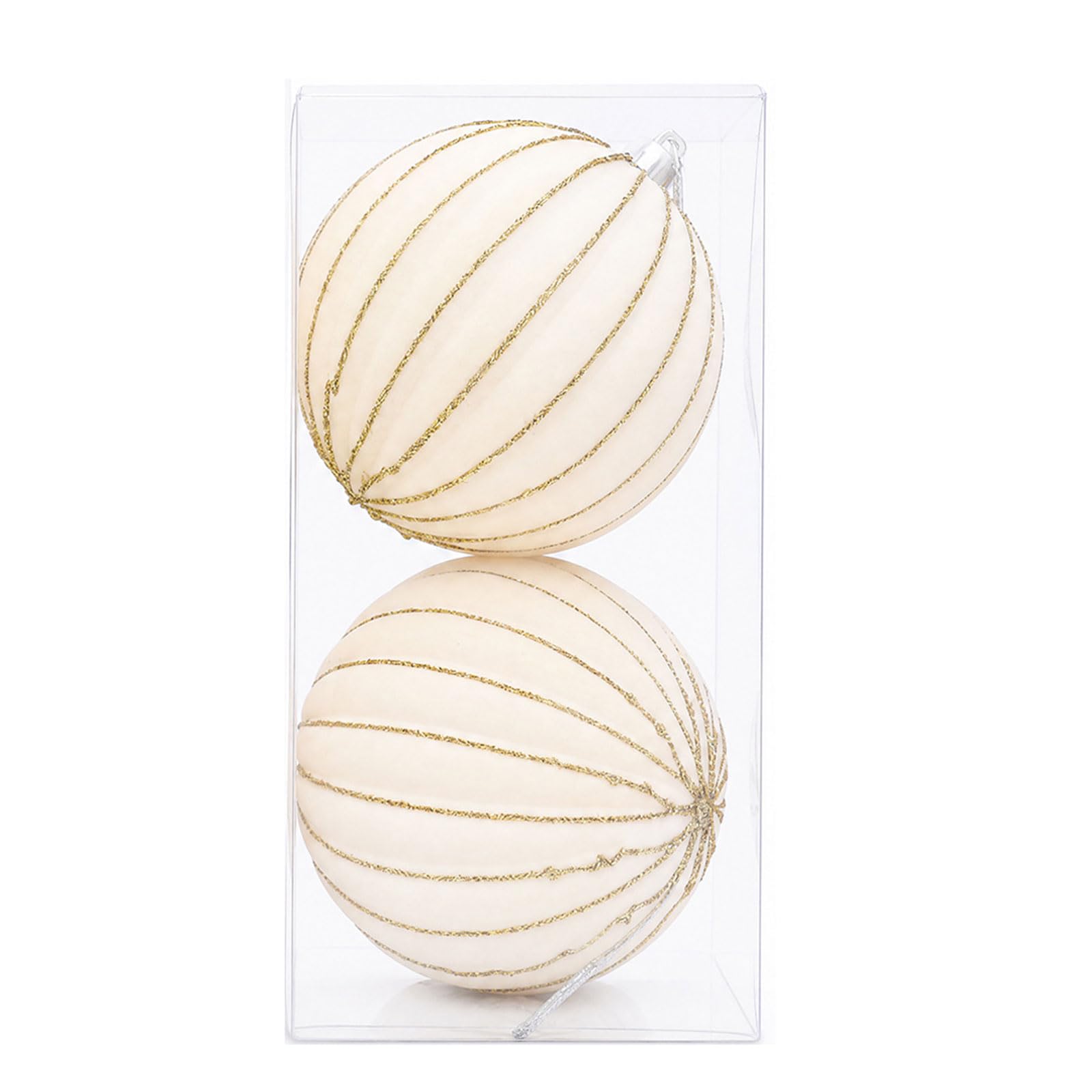 Oxxggkao 2Pcs Sparkling Velvety Christmas Ball Decorations Shatterproof Decorative Baubles Ornament for Christmas Tree Mantels Permanent Celebratory Ornamentation