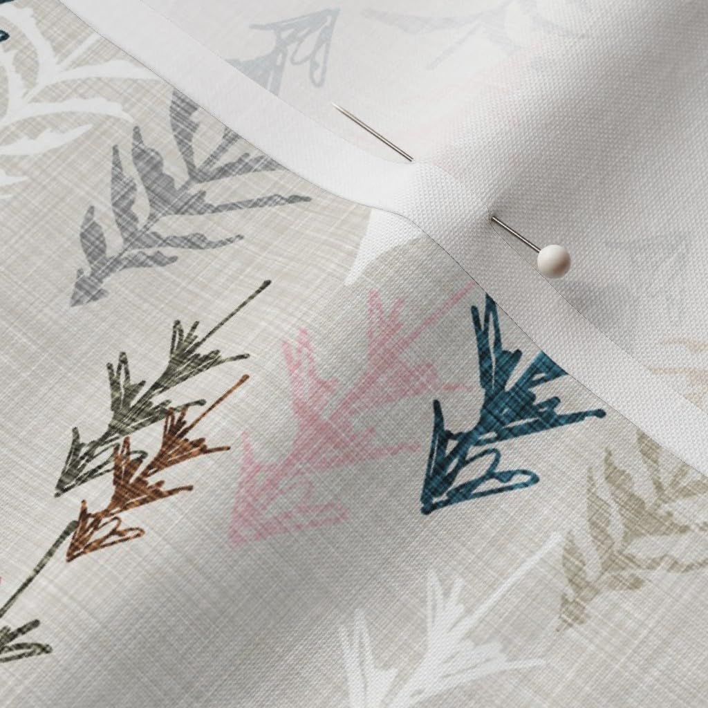 Spoonflower Fabric - Pink Railroad Forest Adventure Outdoor Pine Fir Tree Printed on Petal Signature Cotton Fabric by The Yard - Sewing Quilting Apparel Crafts Decor