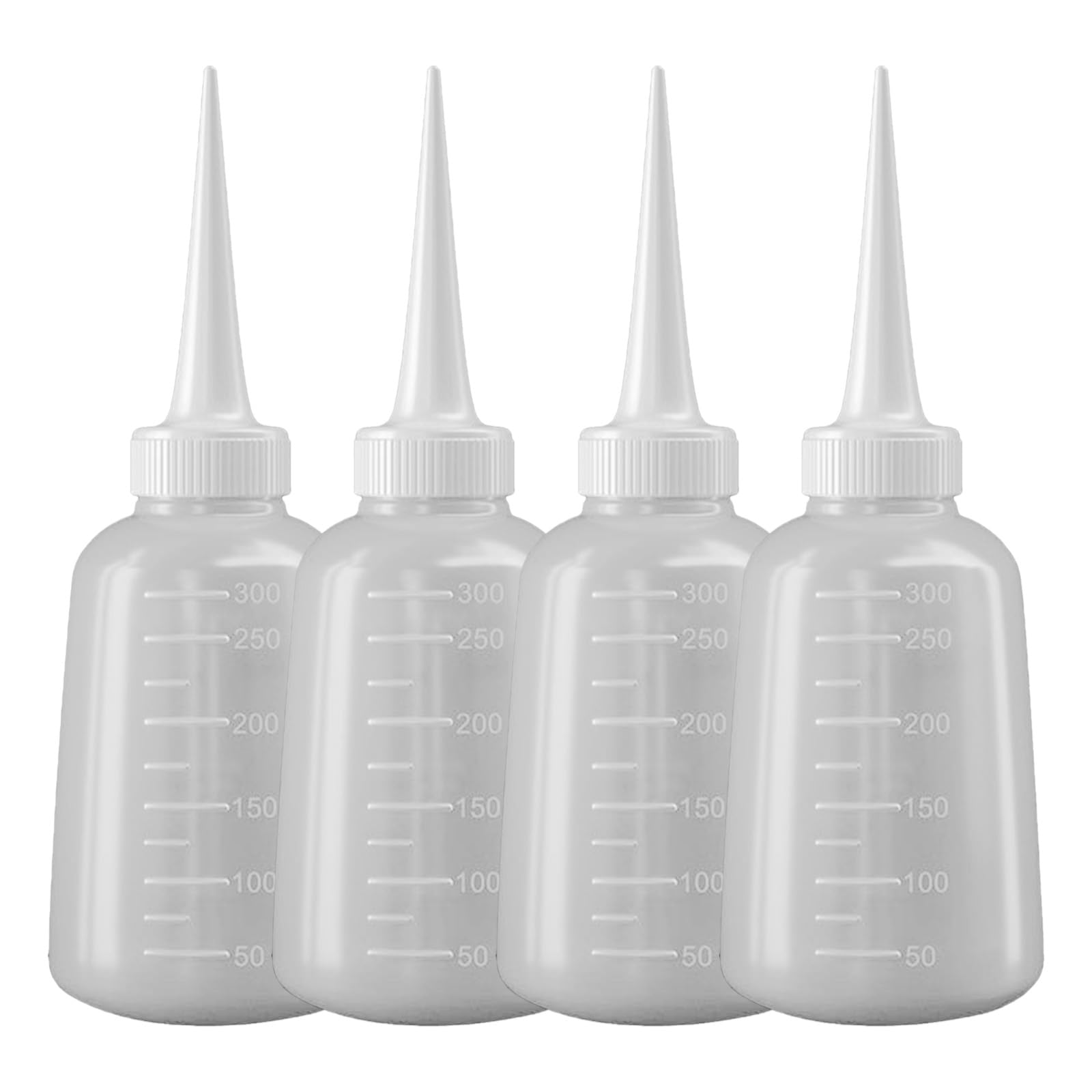 Apglsxy 300Ml Of 4 Squeeze Bottles Glues Dispenser Nozzle Bottle For Glues Oil And Wash Bottle Needs In Crafting Translucent