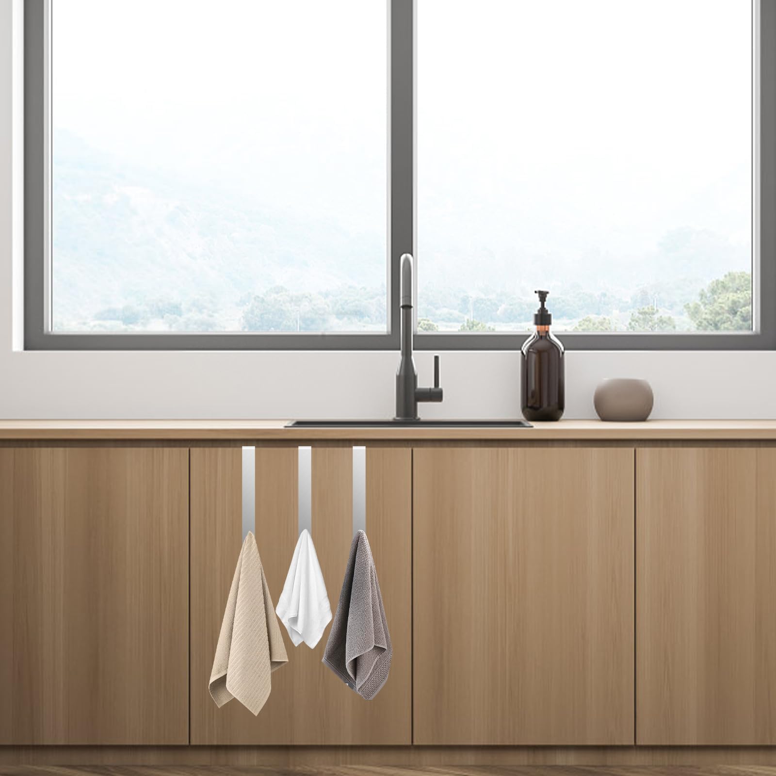 Scettar 3 Pezzi Ganci Bagno Senza Forare Portatile - Portaasciugamani Acciaio Inox 304, Appendi Accappatoio per Porta Doccia In Vetro Senza Telaio, Cucine e Camere Da Letto