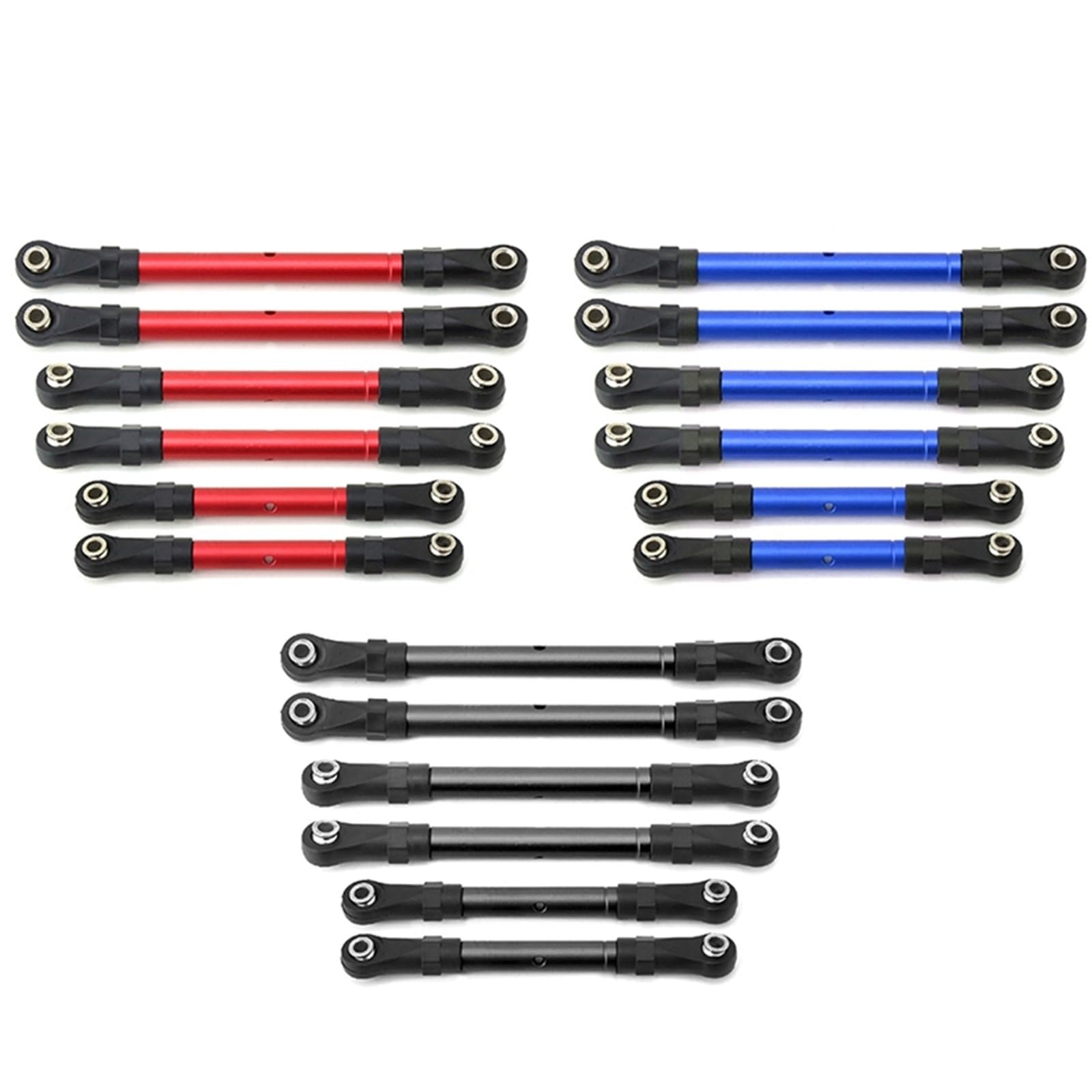 RC Upgrade Accessories for Traxxas for Hoss for Slash for Rustler 4WD 6PCS Steering Linkage Pull Rod Tie Rod Steering Linkage Pull Rod Tie Rod(Red)