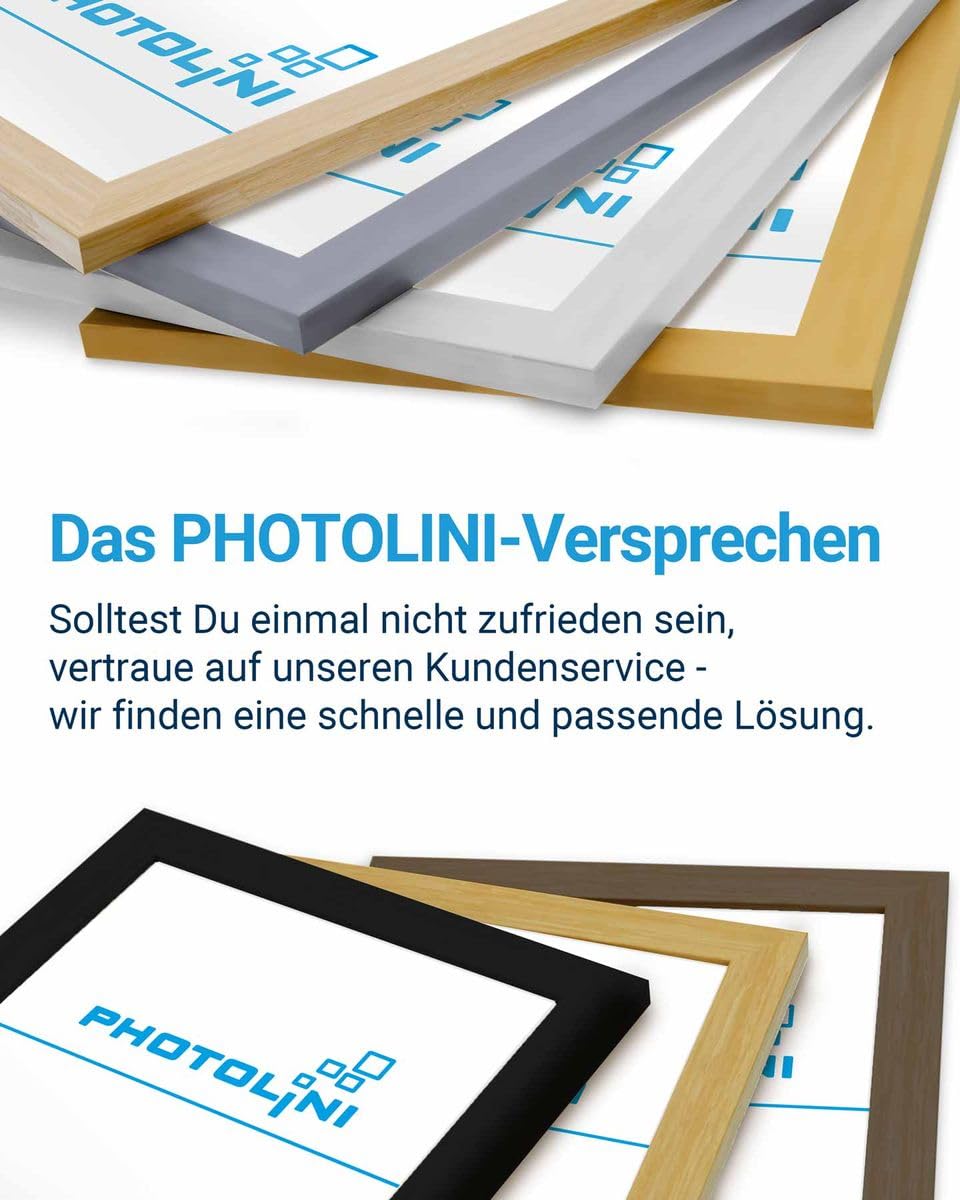 PHOTOLINI Bilderrahmen 50x70 Schwarz, Puzzle Rahmen 70x50 Holz MDF mit Acrylglas, Bilderrahmen Puzzle 1000 Teile 50x70 zum Aufhängen, Puzzlerahmen 500-1000 Teile - ideal für Galerie