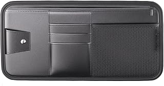 Sun Visor Organizer With Large Zipper Pocket And Card Slots, Multi-Functional Truck Visor Pouch And Storage Sleeve, Secure Holder For Driving Licenses, Insurance, Sunglasses, Pens, Essential Documents