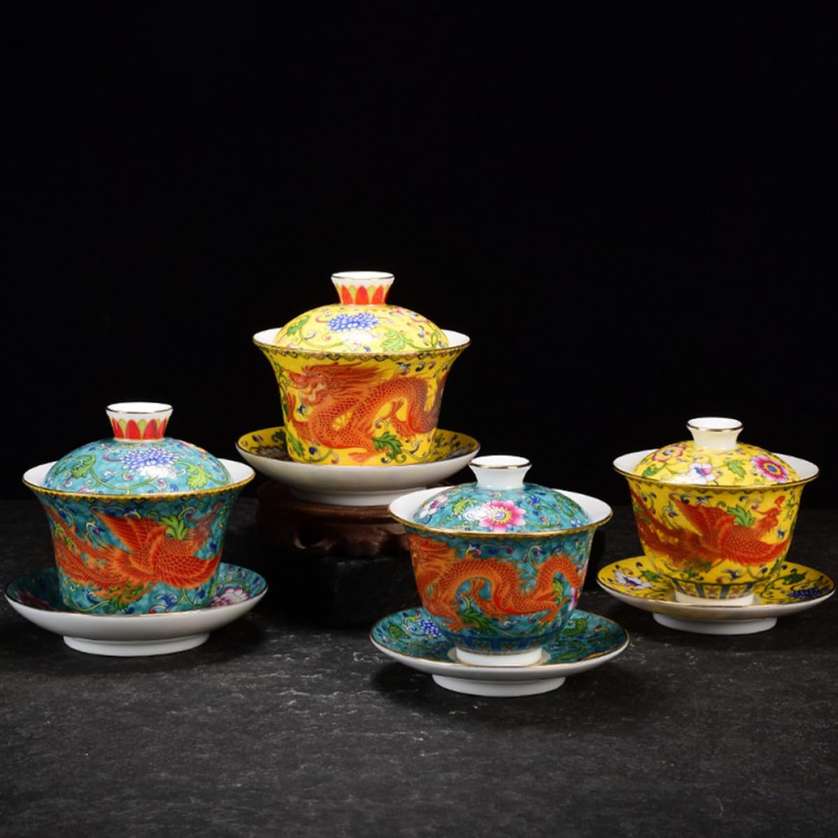 Ceramiczne filiżanki do herbaty, Filiżanka ze spodkiem do parzenia herbaty zielonej i kwiatowej