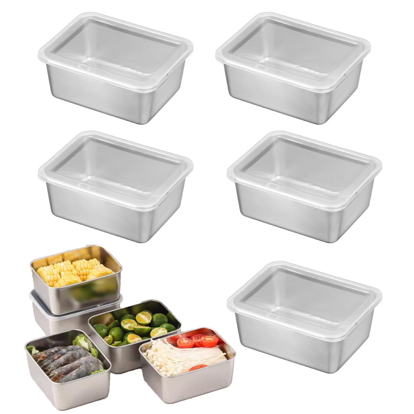 Amazon.co.jp: 角型 バット【6点セット】深型角型バット 保存容器 ふた