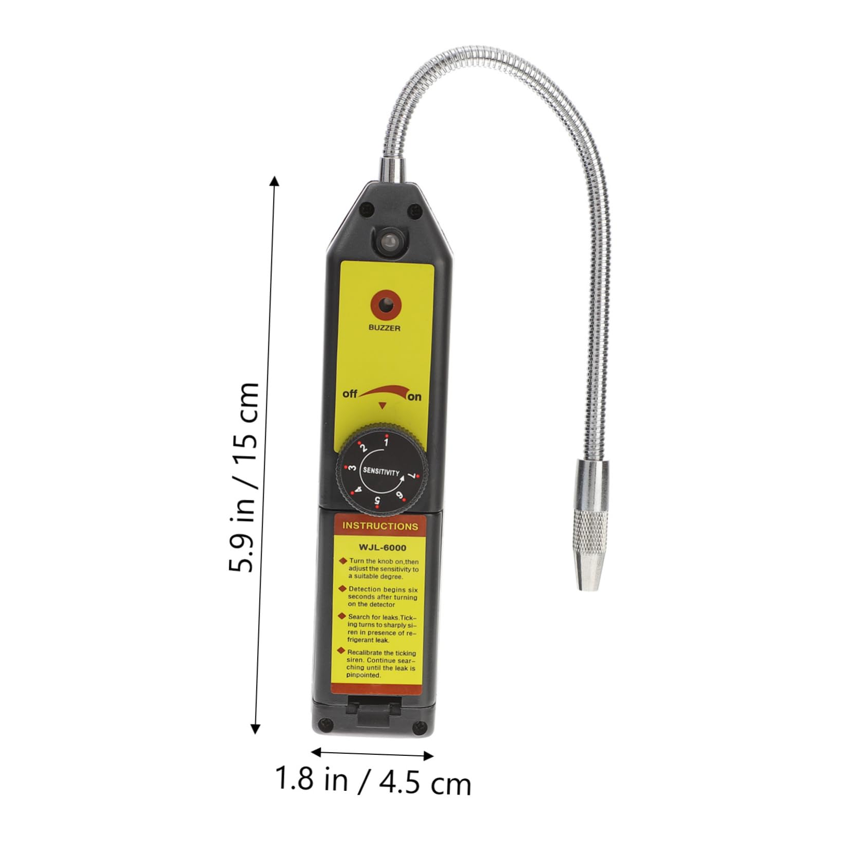 DOITOOL Kältemittellecksuchgerät mit 20cm Sonde aus Abs Material Automatischer Folgebetrieb Gelber Kältemittelgasdetektor für Klimaanlagen und Werkzeugeinsatz
