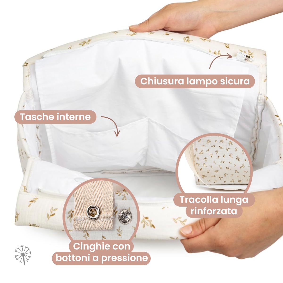 MIMUSELINA Borsa Passeggino Universale per Neonato con Ampia Capacità