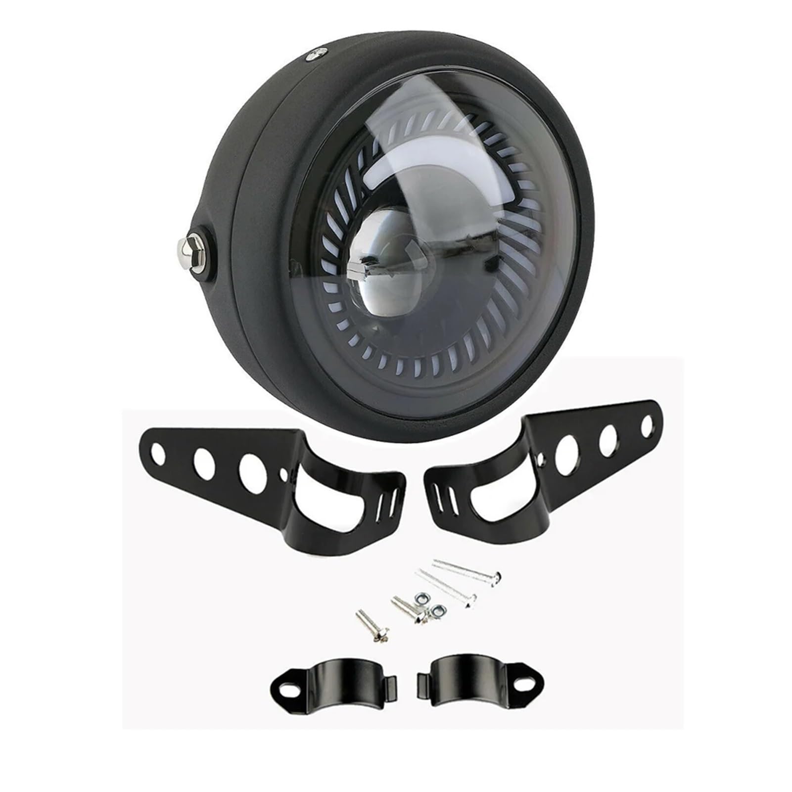 Faro de protección LED Negro de 6,5 Pulgadas for Motocicleta Haz Alto y bajo con Soporte