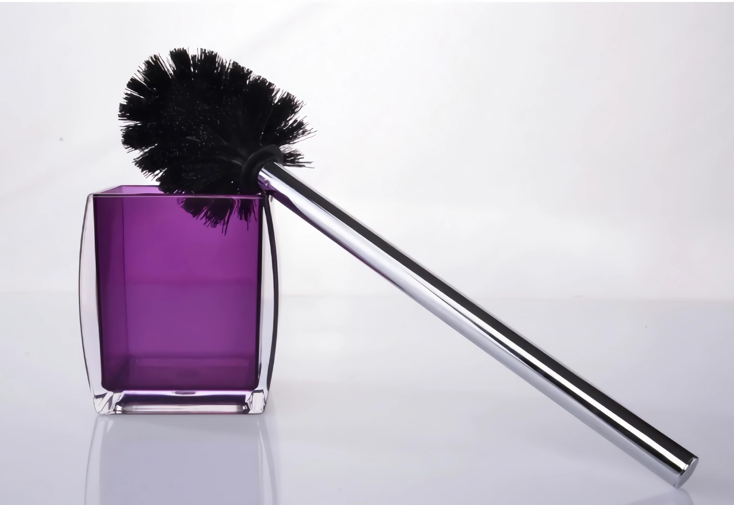 5-teiliges Badezimmerzubehör-Set aus Kunstharz/Acryl, Lotion/Seifenspender, Seifenschale, Zahnbürstenhalter, Becher, WC-Bürste und Halter, modernes Badezimmer-Dekor und Geschenk-Set, Violett