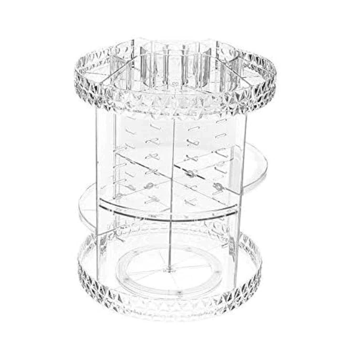 DobuyMallMakeup Organizer 360 Degree Rotating Crystal Adjustable Large Capacity Vanity Cosmetic Jewelry Storage Display Stand Tray Box Carousel Shelf Holder for Perfumes and Bathroom