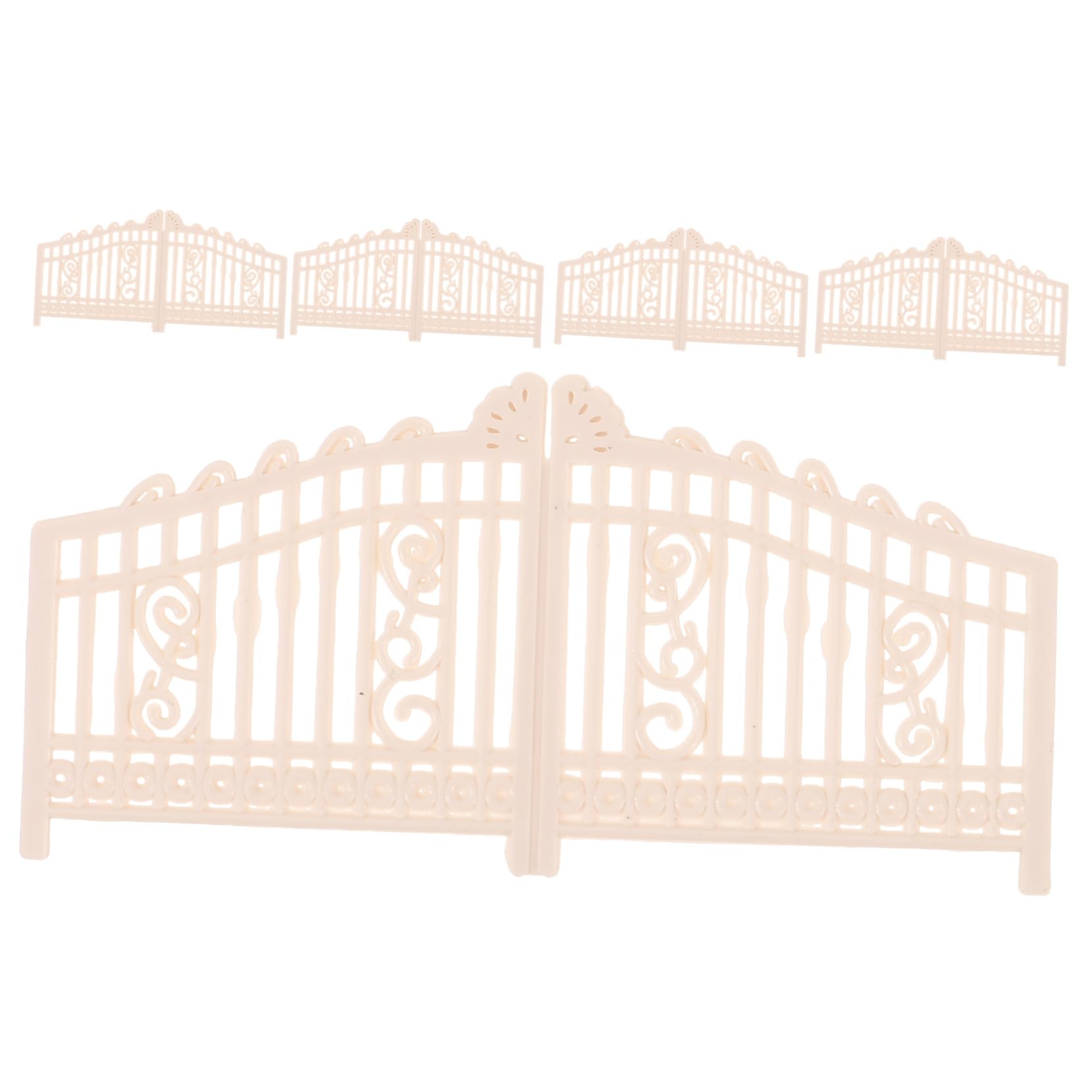 KITANDOVE 5 Piezas Mini Puertas De Valla De Jardín Valla En Miniatura De Navidad Ornamento De La Cerca del Jardín De Hadas Puertas De Valla En Miniatura Puertas Decorativas Beige El Plastico