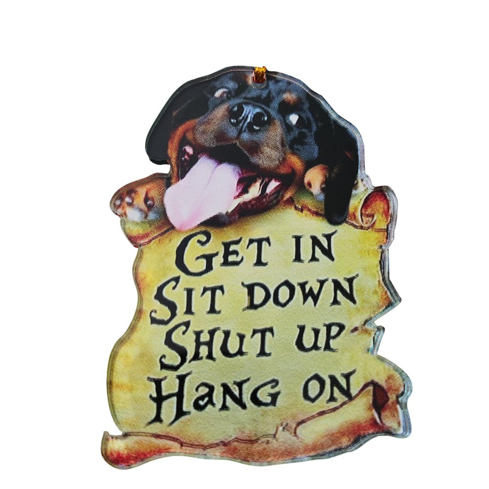 Qiqiqiaqia Yellow Puppy Ornament Get In Sit Down Shut Up Hang On Car Hanging Ornament Cute Dog Car Pendant With A Treasure Map For Car Mirror Bag Hanging
