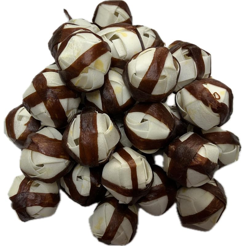DriedDogTreats Natural Dog Chews Duck Rawhide Balls 500g (30 pcs) - Long Lasting Treats for Dogs Chewy Rawhide Balls for All Breeds - High Protein - Chewing, Daily Rewards