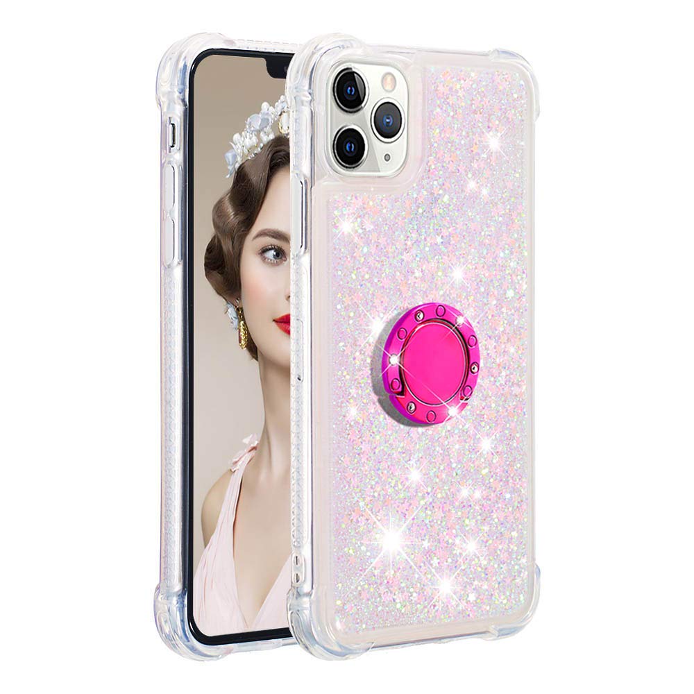 Compatible with iPhone 11 Pro Max Liquid Case, Bling Flowing Waterfall Liquid Phone Case Silicone Protection Case Glitter Scratch Case Anti Yellowing Bumper Cover Compatible with iPhone 11 Pro Max