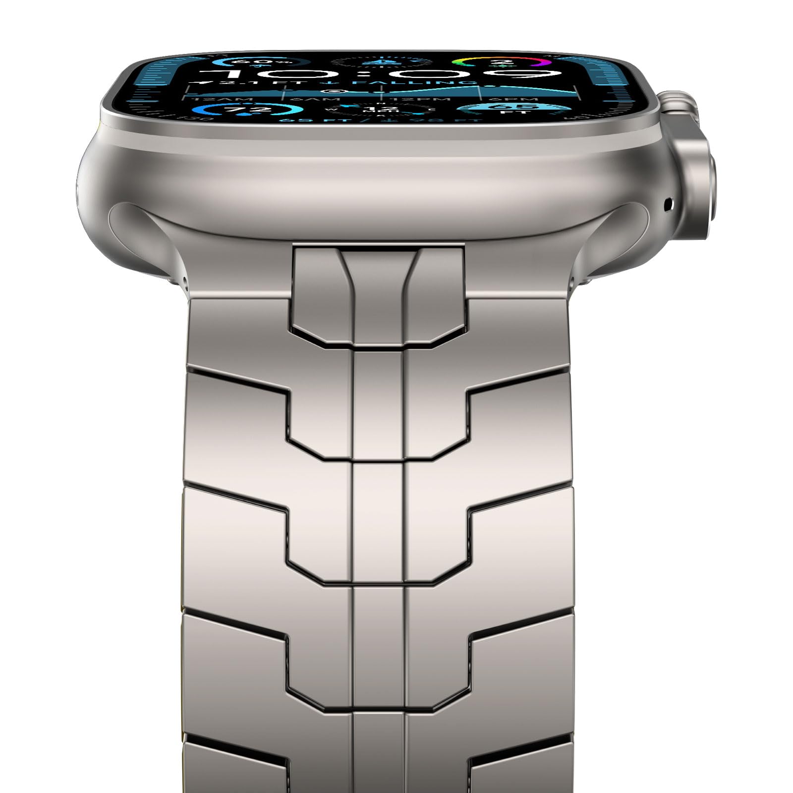 NewWays Grade 2 Titanium/Stainless Steel Band Compatible with Apple Watch Ultra 3 2 1 49mm Series 11 10 46mm 42mm Series 9 8 7 45mm 41mm 44mm 40mm SE