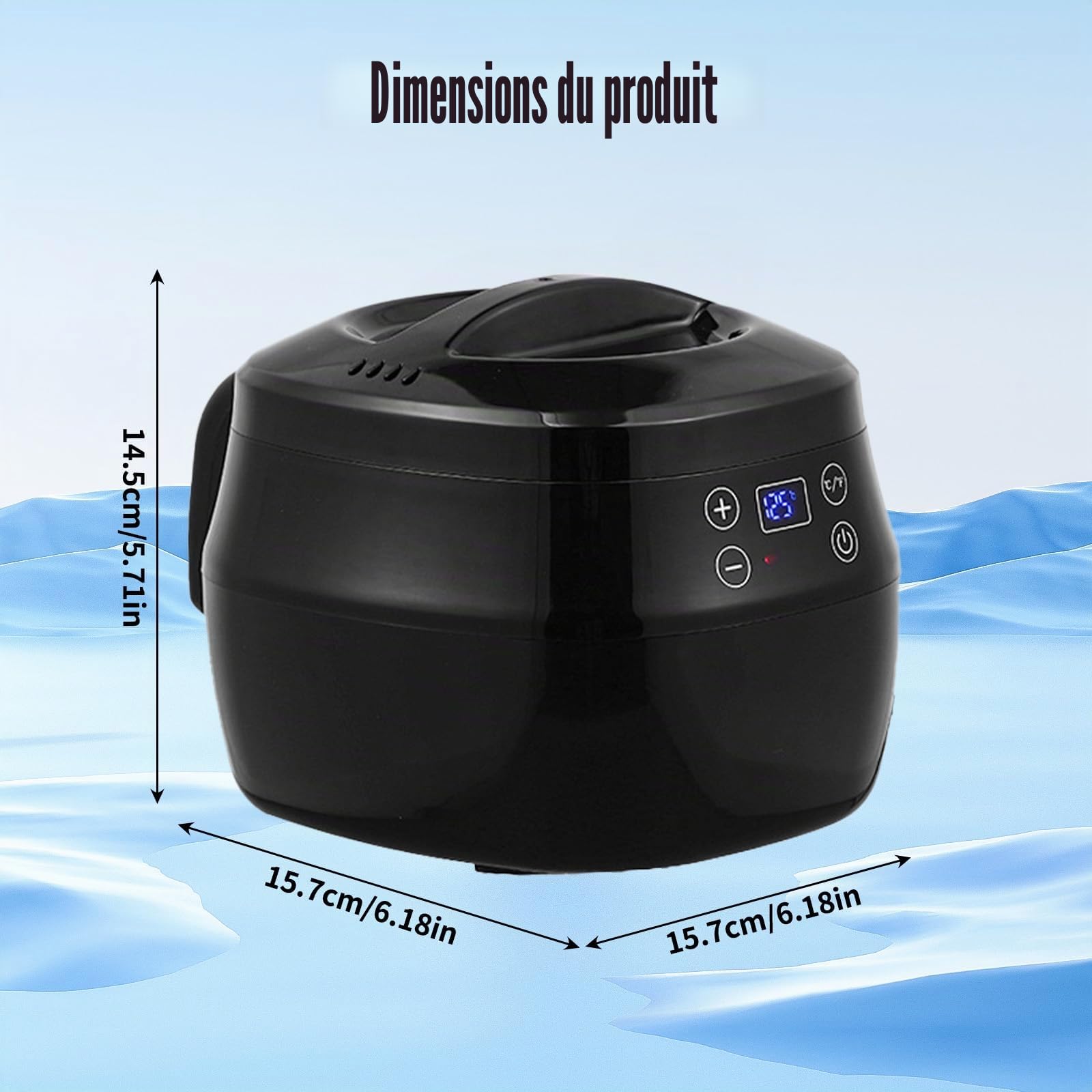 VexNook Fondeur de cire électrique, 1 l, pour la fabrication de bougies, avec affichage de la température LED, avec mèches, autocollant pour mèche, dispositif de centrage, cuillère mélangeuse