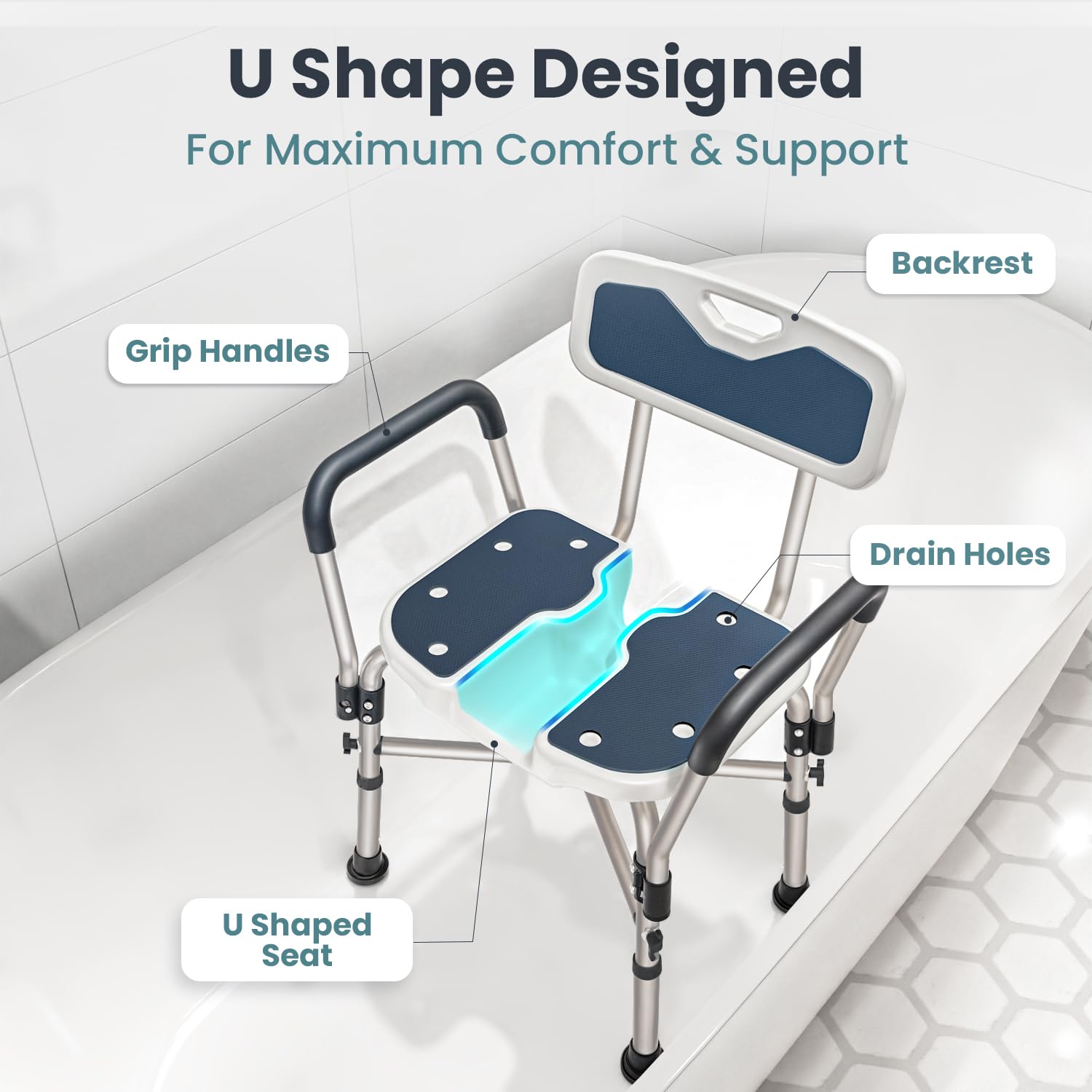 PELEGON Silla de Ducha - Asiento de Seguridad para baño - SCH2