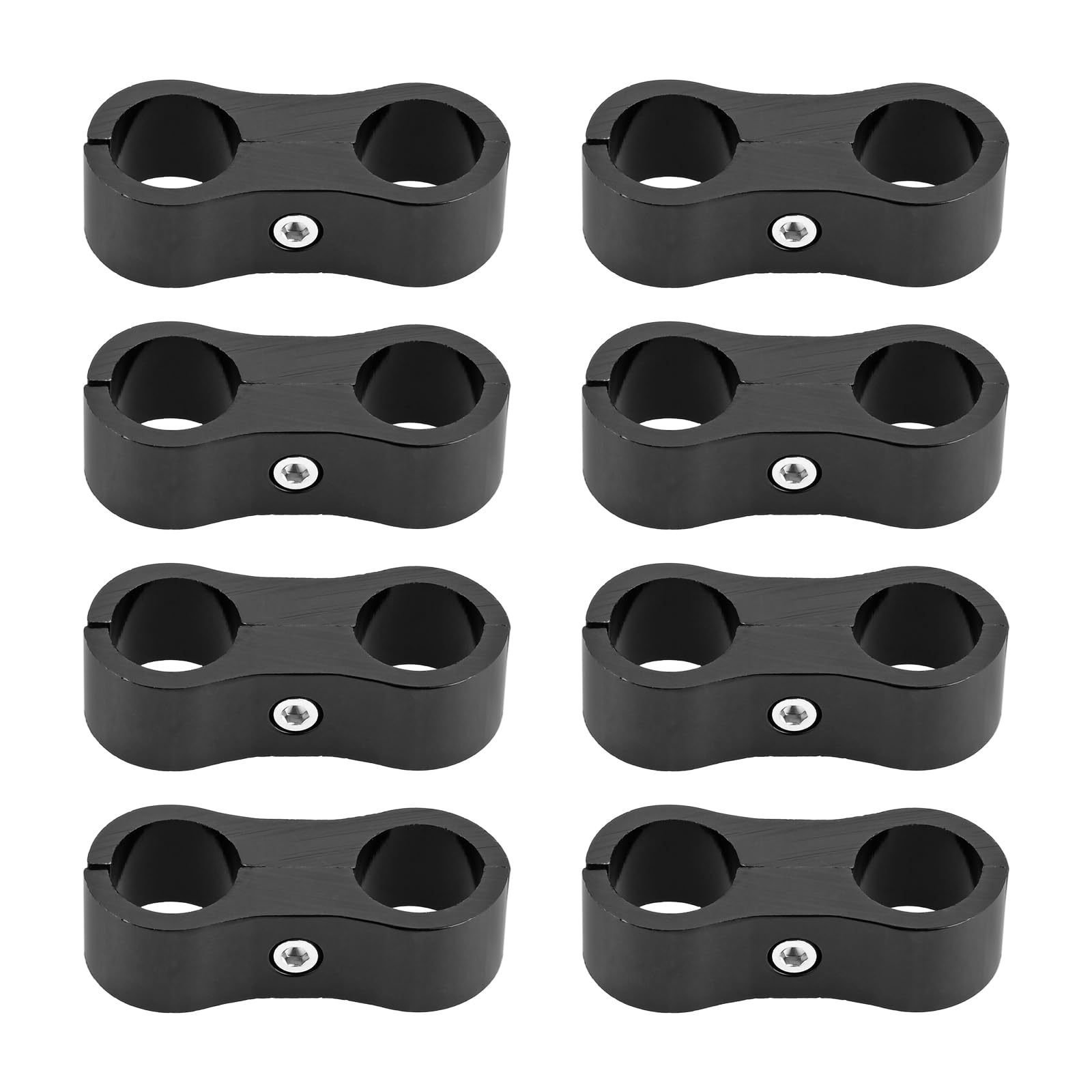PETCHOR 8PCS 4AN Fuel Hose Separator Clamp, Aluminum Hose Fitting Adapter, Black