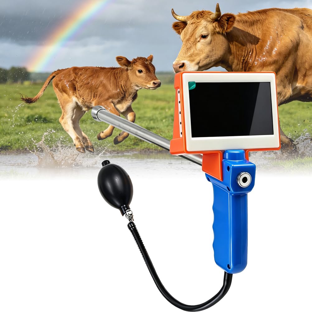 Jiayiyoux Professional Visual Insemination Kit, Visual Insemination Gun with High-Definition Display +Air Valve+Photo + Video Functions, for Cattle Goats Pigs Sheep Horse Farm & Ranch