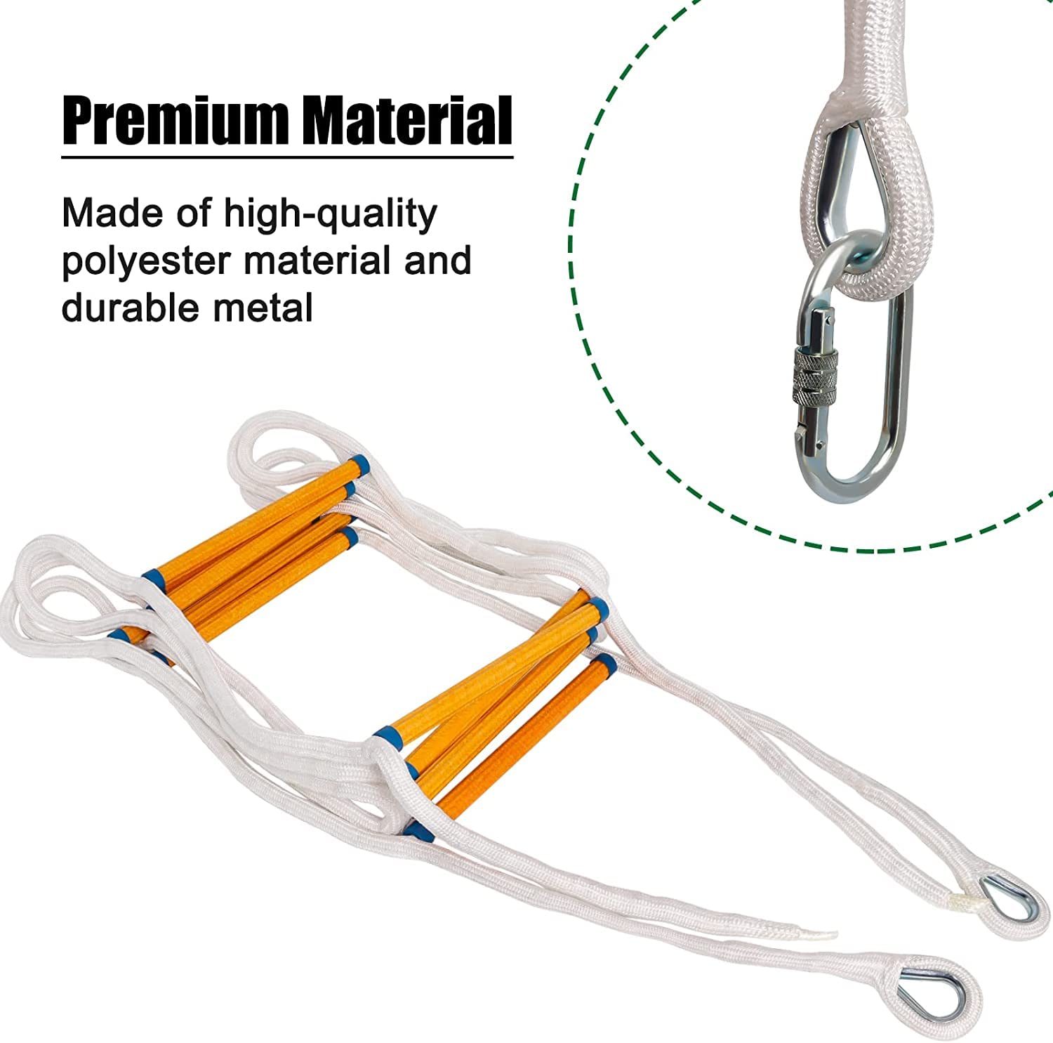 Scala Di Emergenza 5 Metri Per Casa - Scala A Corde Antincendio Con Moschettoni Per Fuga Sicura