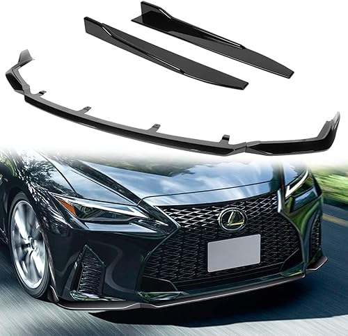 Miniatura 10 de Q1-TECH, 5 piezas de borde de parachoques delantero + falda lateral Rocker Winglet Canard difusor ala compatible con Lexus IS350  IS500 F-Sport 2021