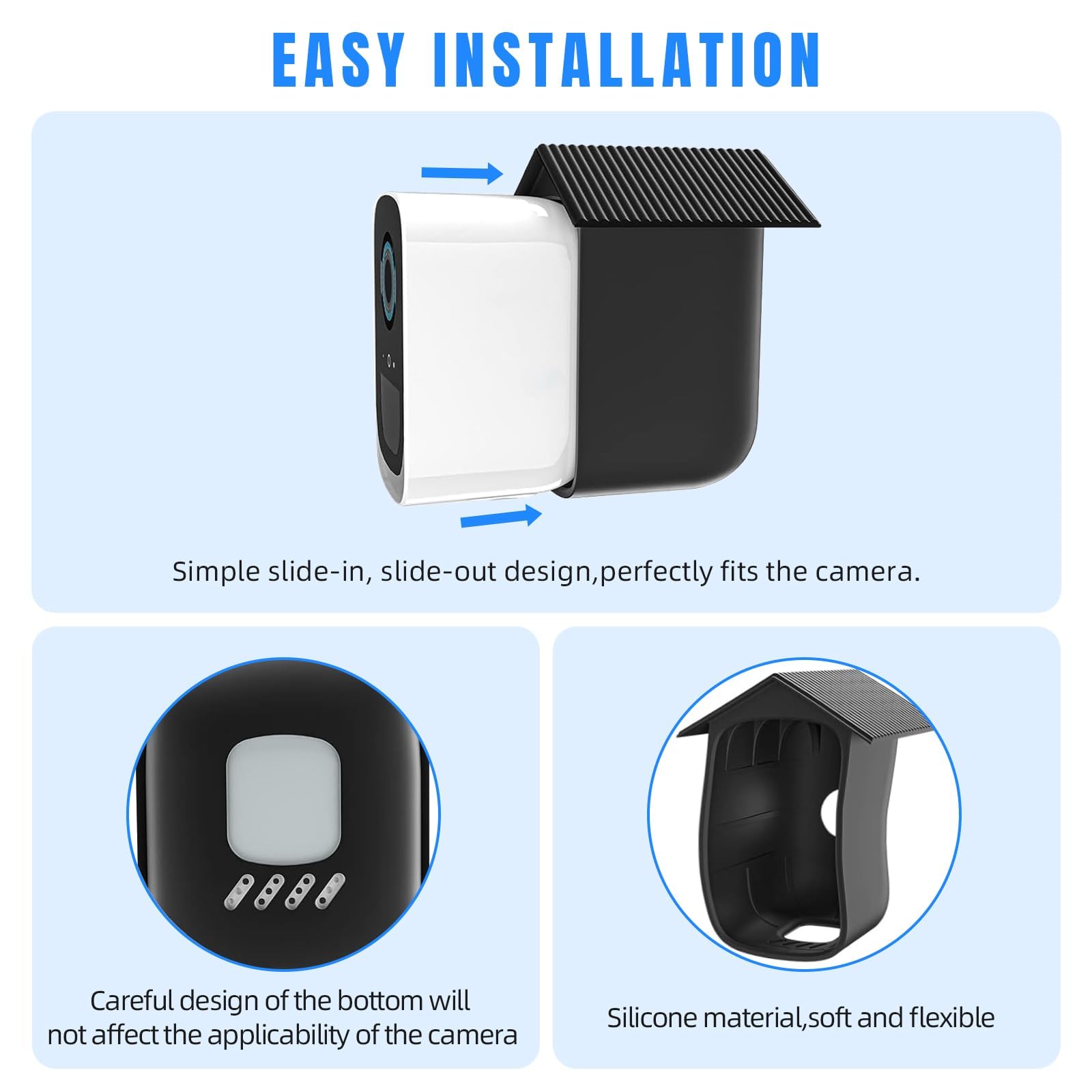 1Pack EufyCam 3C Camera Case Compatible with EufyCam Security 3C EufyCam S300 Camera, 360° Full Protection Silicone for EufyCam Camera - Image 3